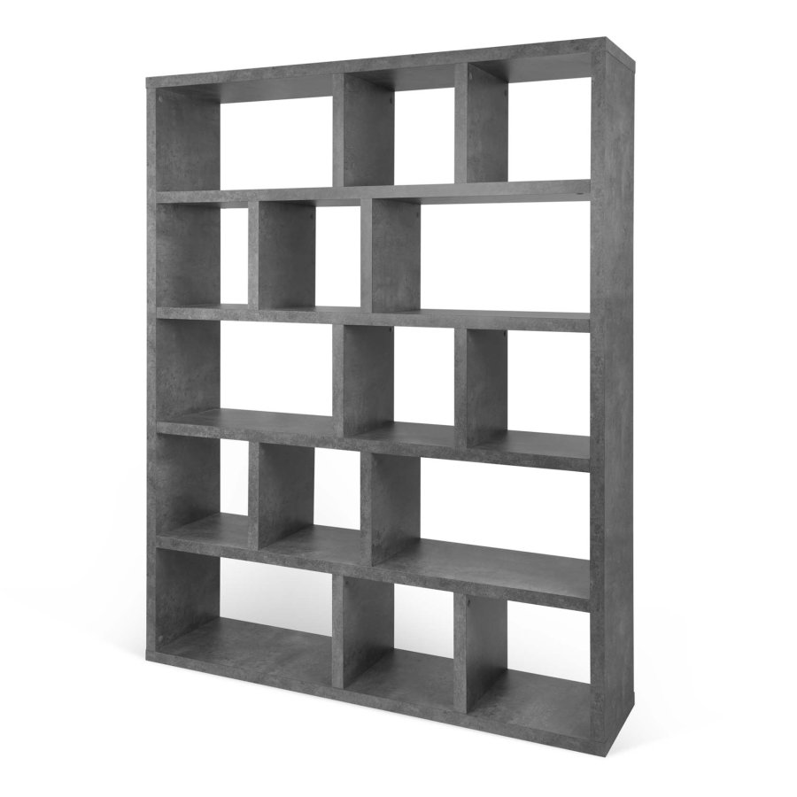 TEMAHOME Berlin Bokhylla 150 5L - Gr� betonglook - 150x198 cm