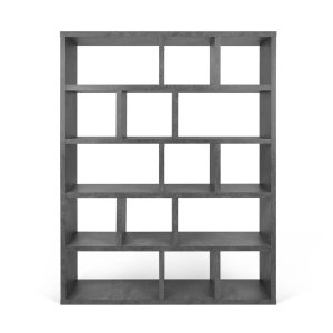 TEMAHOME Berlin Bokhylla 150 5L - Gr� betonglook - 150x198 cm