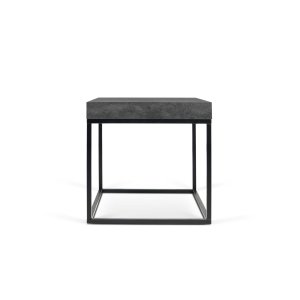 TEMAHOME Petra Sofabord - Beton-look og sort metal - 55x55 cm