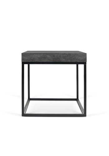 TEMAHOME Petra Sofabord - Beton-look og sort metal - 55x55 cm