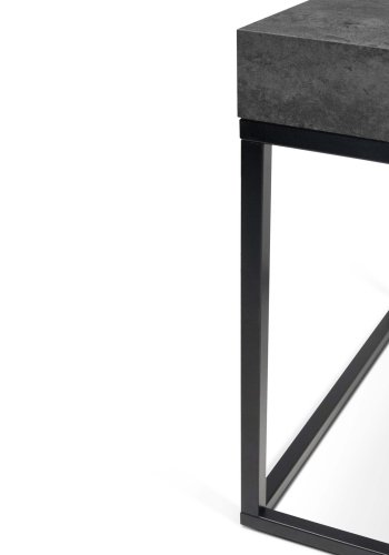 TEMAHOME Petra Sofabord - Beton-look og sort metal - 55x55 cm