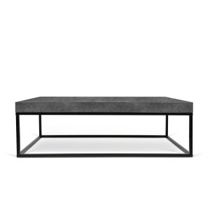 TEMAHOME Petra Sofabord - Gr� betonfinish og sort metal, 120x75 cm