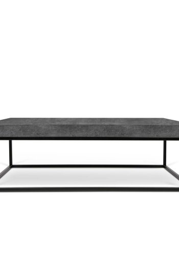 TEMAHOME Petra Sofabord - Gr� betonfinish og sort metal, 120x75 cm