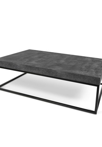 TEMAHOME Petra Sofabord - Gr� betonfinish og sort metal, 120x75 cm