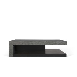 TEMAHOME Detroit Couchtisch - Betonoptik und schwarz, 110x65 cm
