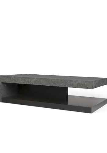 TEMAHOME Detroit Couchtisch - Betonoptik und schwarz, 110x65 cm