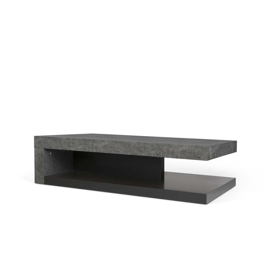 TEMAHOME Detroit Couchtisch - Betonoptik und schwarz, 110x65 cm
