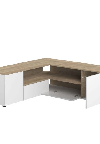 TEMAHOME Angle TV-bord - Hvid/Natur, 130 cm