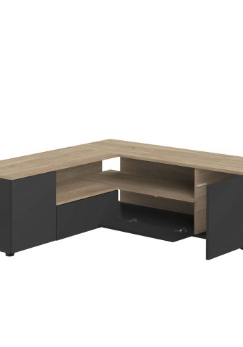 TEMAHOME Angle TV-bord - Sort/Natur eg - 130 cm