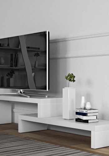 TEMAHOME Cliff TV-bord - Hvid, 125-235 cm