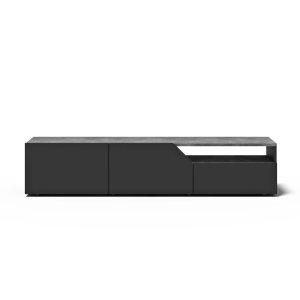 TEMAHOME Verone Tv-bord - beton-look og sort lak, 180 cm