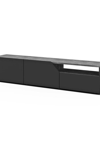 TEMAHOME Verone Tv-bord - beton-look og sort lak, 180 cm