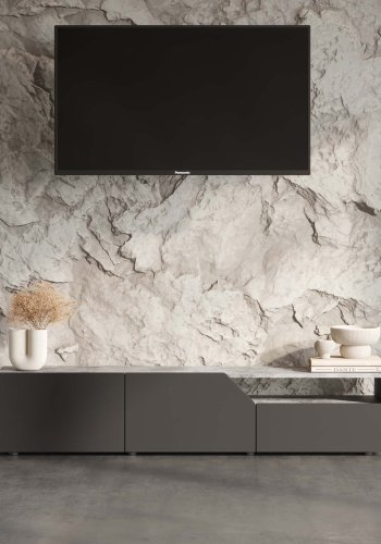 TEMAHOME Verone Tv-bord - beton-look og sort lak, 180 cm