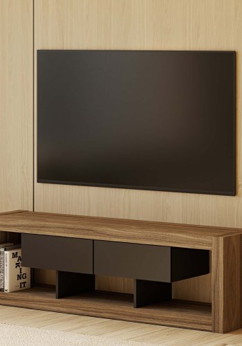 TEMAHOME Nara TV-bord 175 Low - Valn�d/Sort - 175 cm