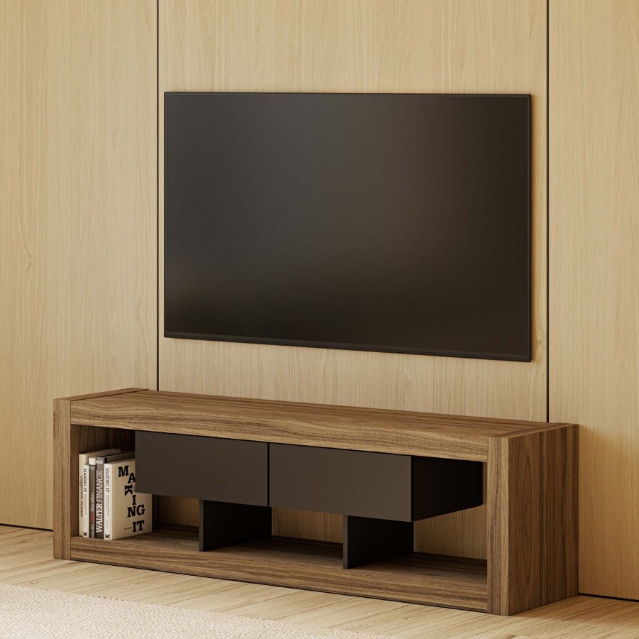 TEMAHOME Nara TV-bord 175 Low - Valn�d/Sort - 175 cm