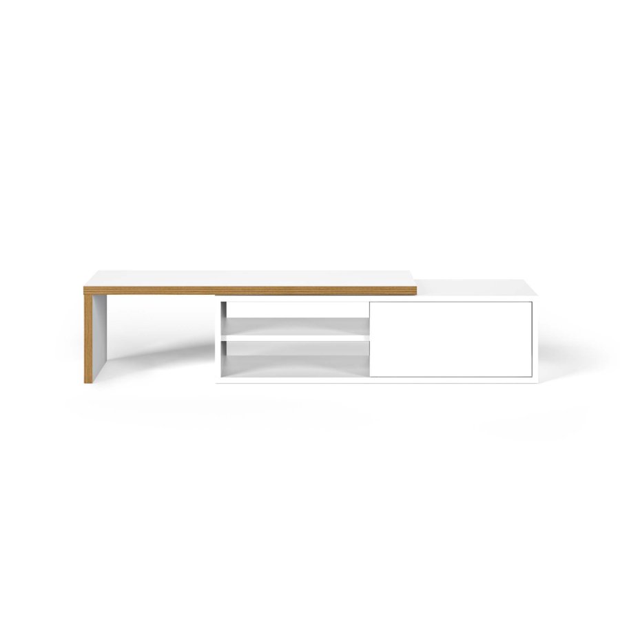 TEMAHOME Move TV-bord - Hvid/Natur, 110-203 cm