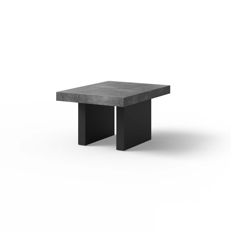 TEMAHOME Chess Beistelltisch - Betonoptik/Schwarz - 88x65x47 cm