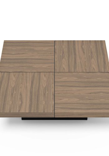 TEMAHOME Dusk Couchtisch - Walnussfurnier und schwarze Lackierung - 130x130 cm