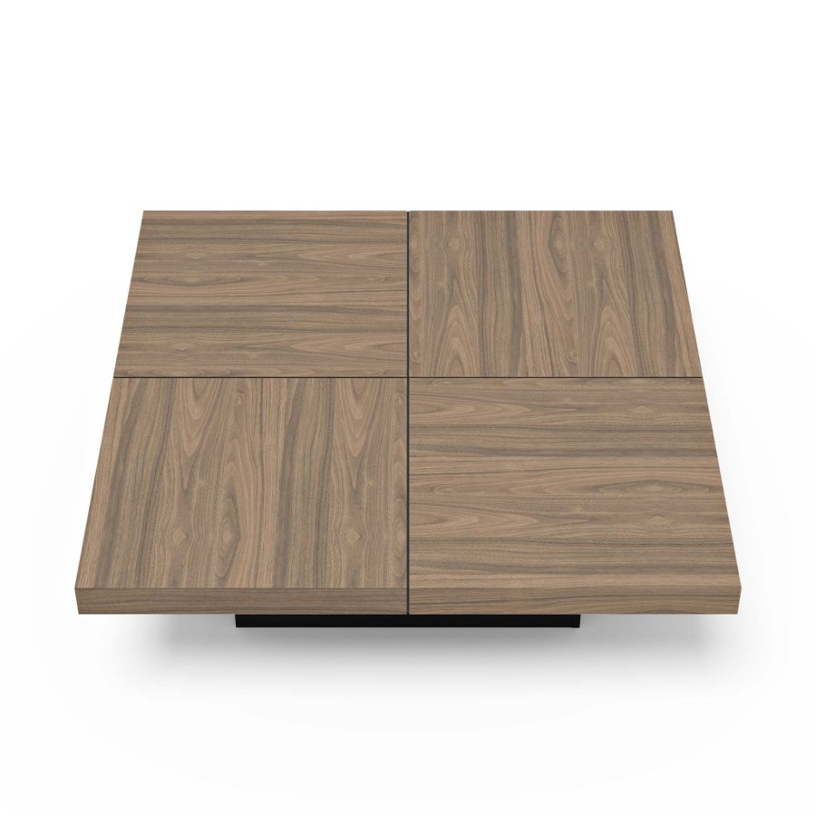 TEMAHOME Dusk Couchtisch - Walnussfurnier und schwarze Lackierung - 130x130 cm