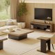 TEMAHOME Dusk Couchtisch - Walnussfurnier und schwarze Lackierung - 130x130 cm