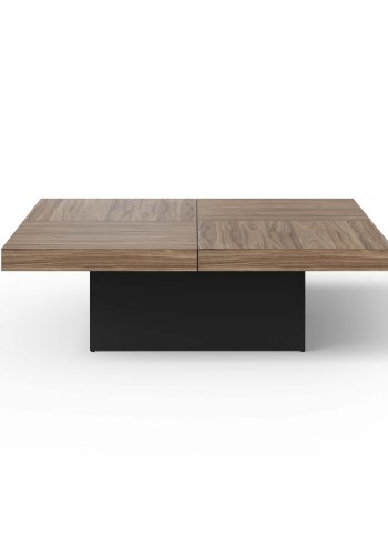 TEMAHOME Dusk Couchtisch - Walnussfurnier und schwarze Lackierung - 130x130 cm