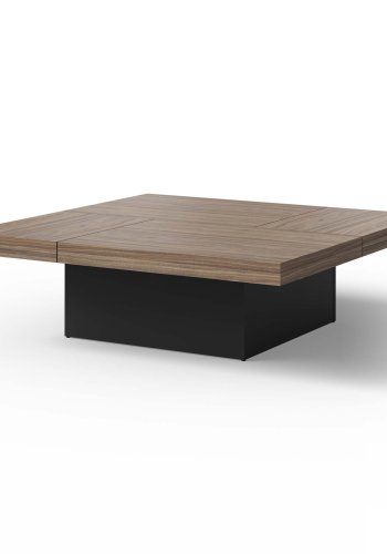 TEMAHOME Chess Couchtisch - Walnuss/Schwarz - 131x131x40 cm