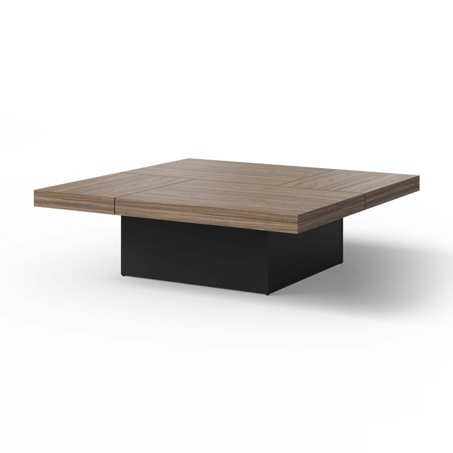 TEMAHOME Chess Couchtisch - Walnuss/Schwarz - 131x131x40 cm