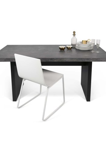 TEMAHOME Detroit Spisebord - Gr� betonlook og sort, 160x80 cm