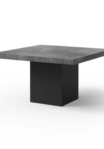TEMAHOME Chess Spisebord - Betonlook/Sort - 131x131 cm