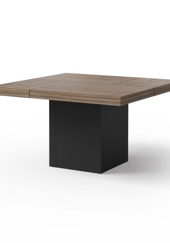 TEMAHOME Chess Esstisch - Walnuss und schwarz, 131x131 cm