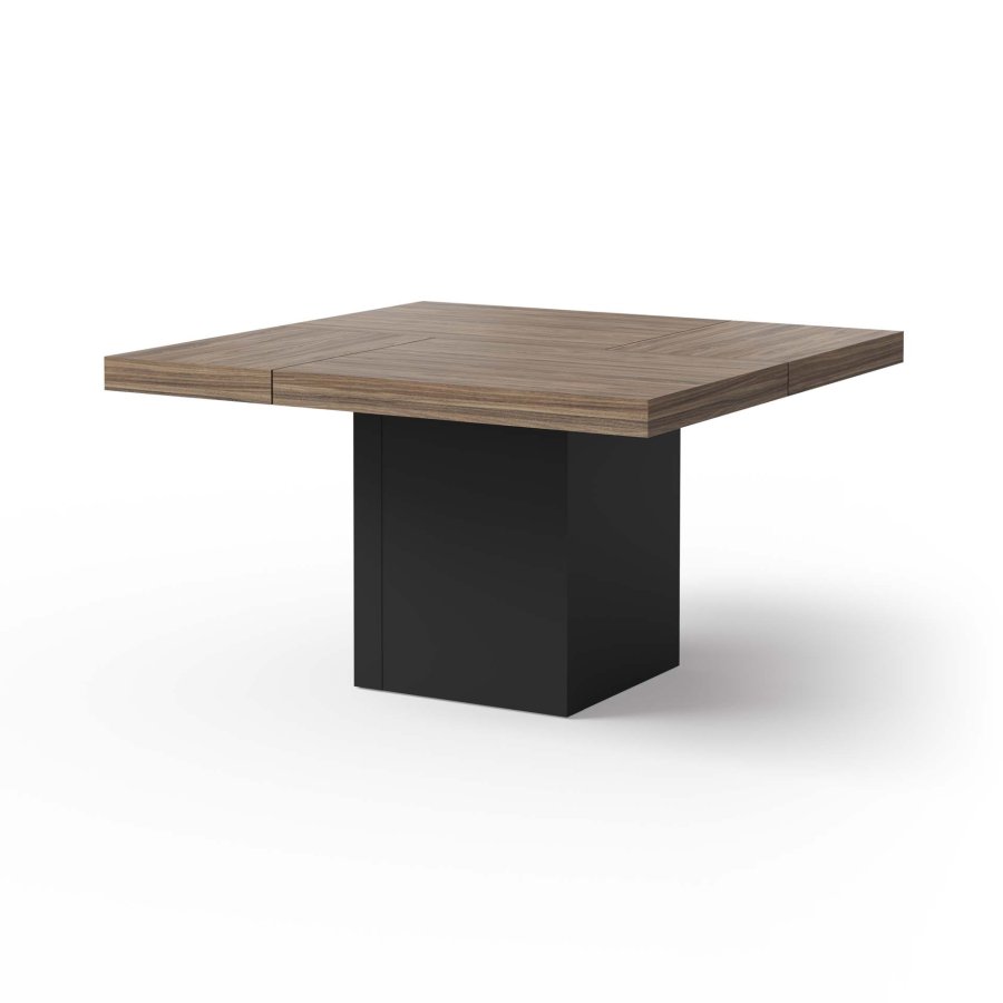 TEMAHOME Chess Esstisch - Walnuss und schwarz, 131x131 cm