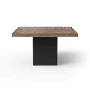 TEMAHOME Chess Esstisch - Walnuss und schwarz, 131x131 cm