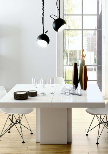 TEMAHOME Dusk Spisebord - Hvit h�yglans, 130x130 cm