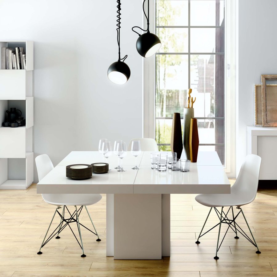 TEMAHOME Dusk Spisebord - Hvid H�jglans, 150x150 cm