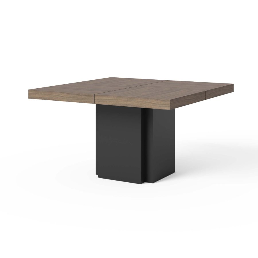 TEMAHOME Dusk Couchtisch - Walnuss/Schwarz - 150x150 cm