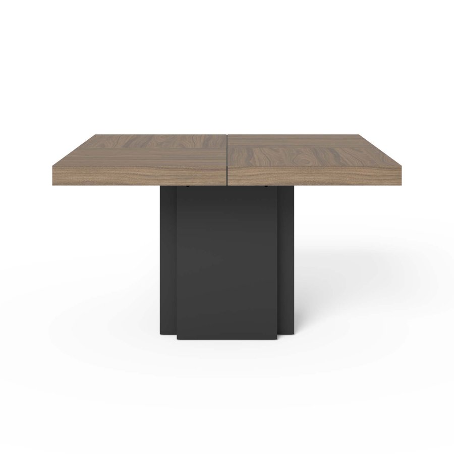 TEMAHOME Dusk Couchtisch - Walnuss/Schwarz - 150x150 cm