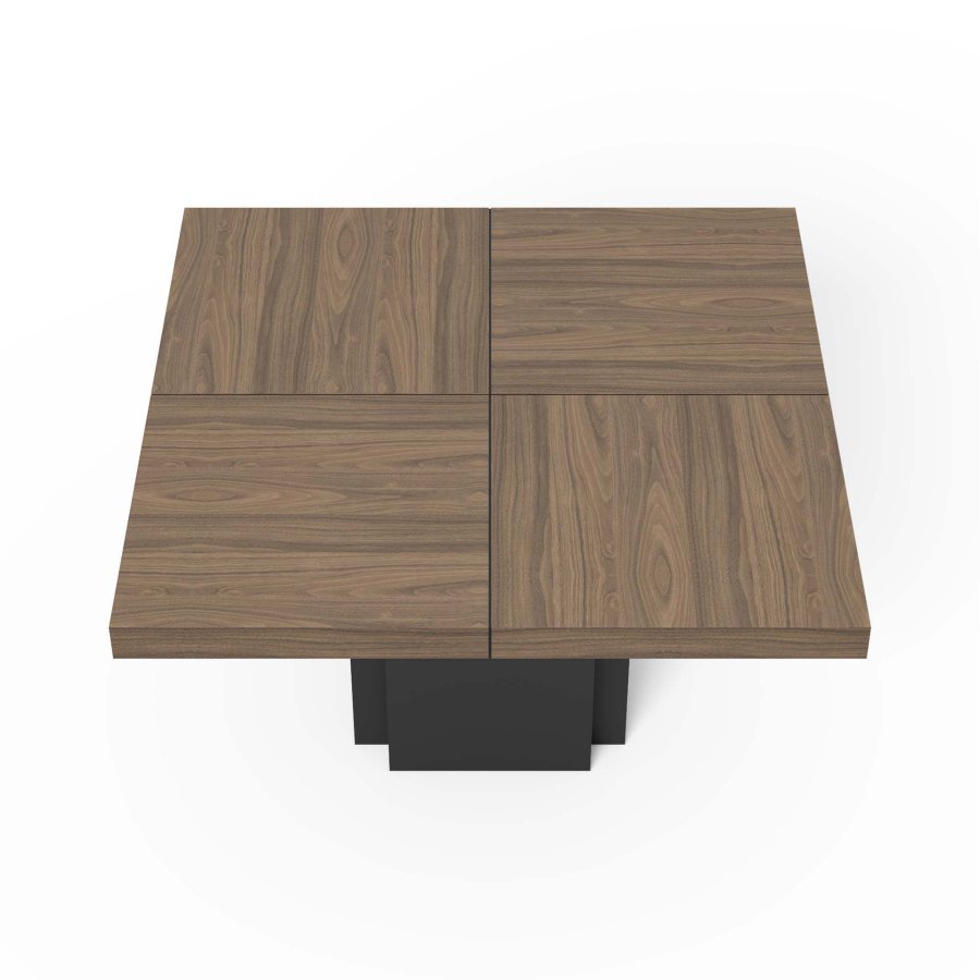 TEMAHOME Dusk Couchtisch - Walnuss/Schwarz - 150x150 cm