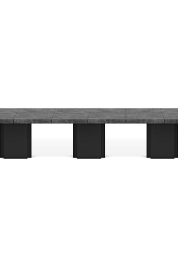 TEMAHOME Dusk Spisebord - Beton og Sort - 392x130 cm