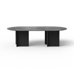 TEMAHOME Matt Spisebord - Beton/Sort, 260x130 cm