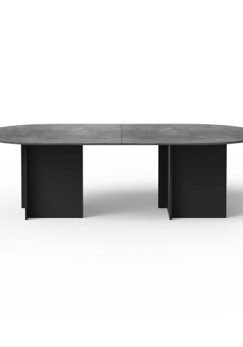 TEMAHOME Matt Spisebord - Beton/Sort, 260x130 cm