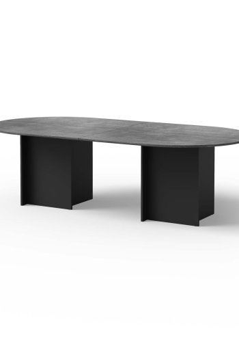 TEMAHOME Matt Spisebord - Beton/Sort, 260x130 cm