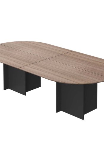 TEMAHOME Matt Spisebord - Valn�d/Sort Melamin, 260x130 cm