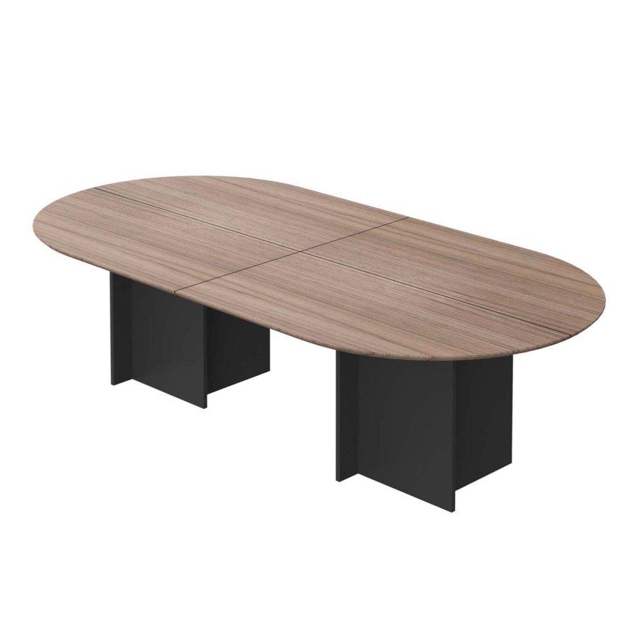 TEMAHOME Matt Spisebord - Valn�d/Sort Melamin, 260x130 cm