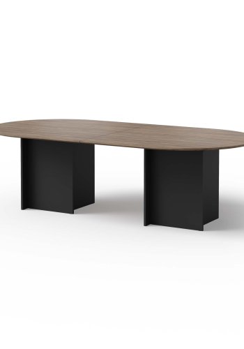 TEMAHOME Matt Spisebord - Valn�d/Sort Melamin, 260x130 cm