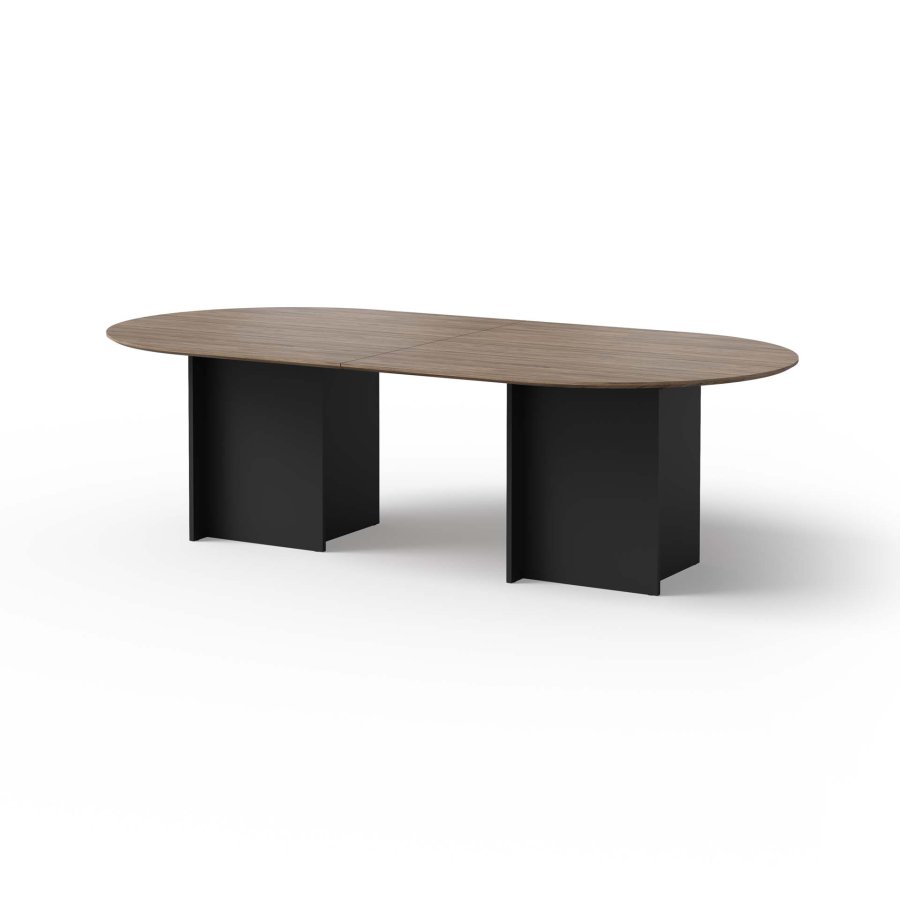 TEMAHOME Matt Spisebord - Valn�d/Sort Melamin, 260x130 cm