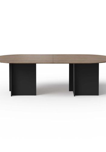 TEMAHOME Matt Spisebord - Valn�d/Sort Melamin, 260x130 cm