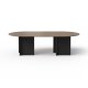 TEMAHOME Matt Spisebord - Valn�d/Sort Melamin, 260x130 cm