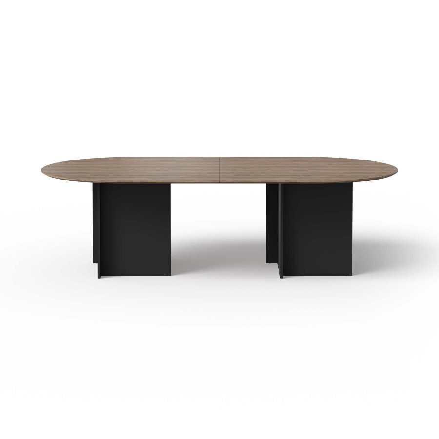 TEMAHOME Matt Spisebord - Valn�d/Sort Melamin, 260x130 cm