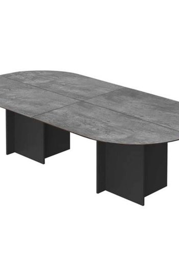 TEMAHOME Matt Spisebord - Beton/Sort, 260x130 cm