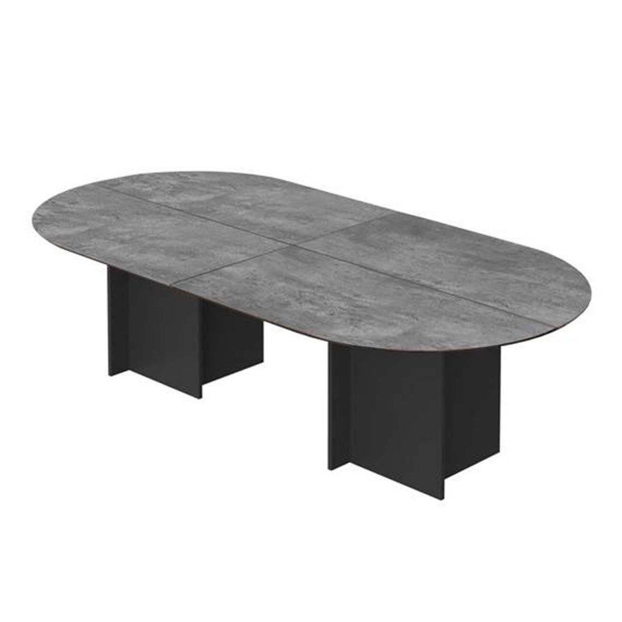 TEMAHOME Matt Spisebord - Beton/Sort, 260x130 cm